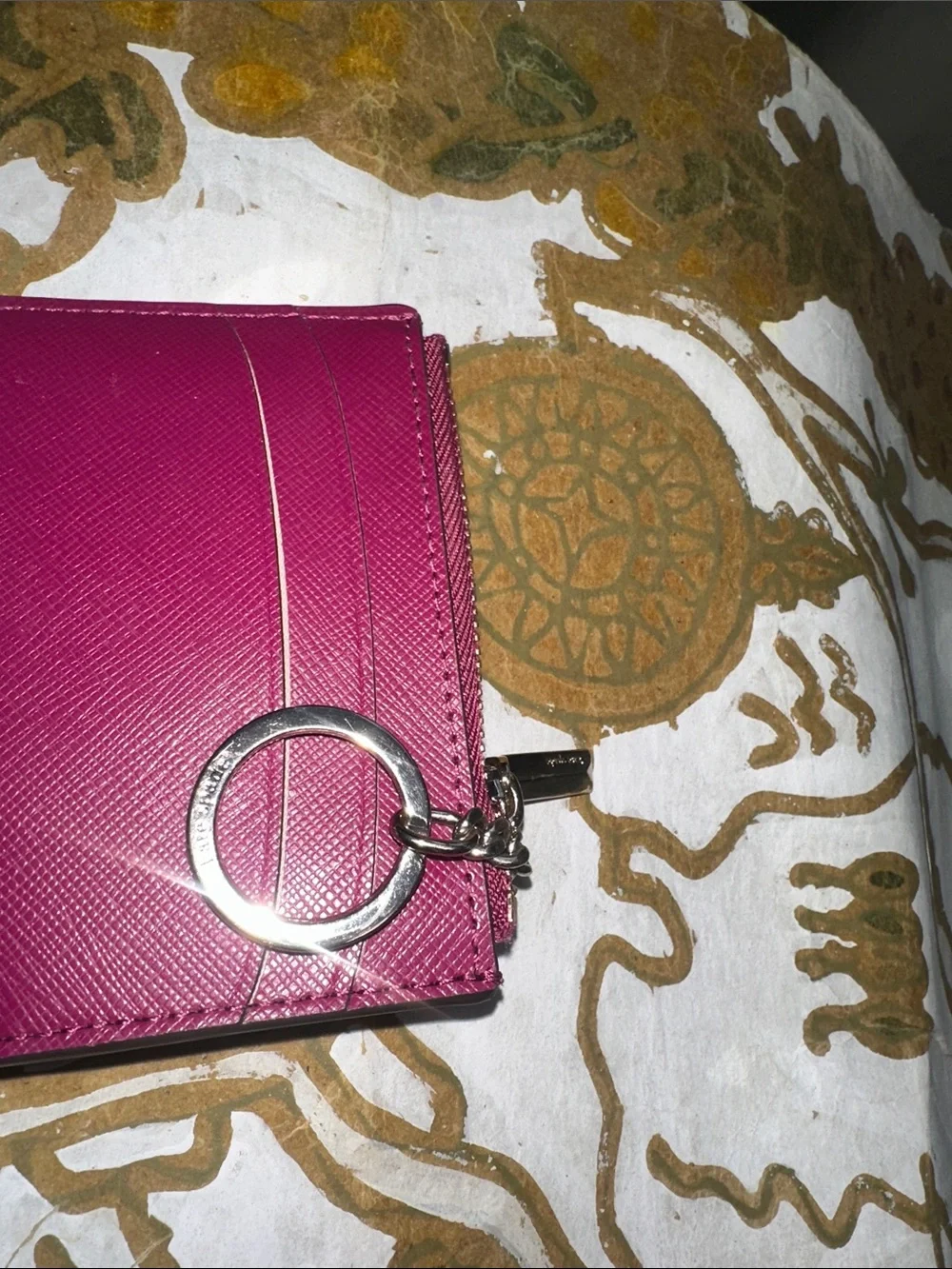 kate spade Magenta Leather Key & Card Holder